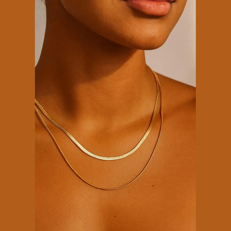 Gold-Plated Layered Necklace Set for Women